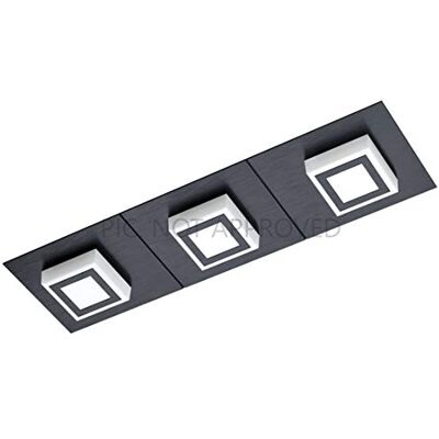 EGLO Masiano 1 LED-taklampa, 3-glödlampa vägglampa, modern, taklampa av aluminium, stål och plast i svart, satin, vardagsrum, varm vit EGLO Masiano 1 LED-taklampa, 3-glödlampa vägglampa, modern, taklampa av aluminium, stål och plast i svart, satin, vardagsrum, varm vit