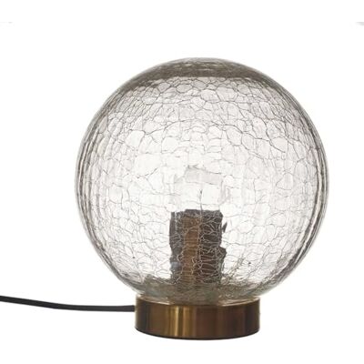 HOME DECO FACTORY , LA0009, mejslad glasbollsbordslampa, ren och elegant design, mjuk belysning, perfekt för kontor eller vardagsrum, USB-port ingår, storlek: 30 cm, färg: transparent HOME DECO FACTORY , LA0009, mejslad glasbollsbordslampa, ren och elegant design, mjuk belysning, perfekt för kontor eller vardagsrum, USB-port ingår, storlek: 30 cm, färg: transparent