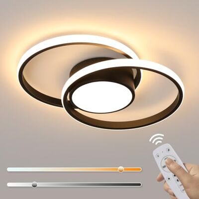Comely Dimmable LED Ceiling Light 40CM, 40W 4500LM LED Chandelier Round Living Room Black, Modern Bedroom Ceiling Light with Remote Control 3000K-6500K for Kitchen, Balcony Comely Dimmable LED Ceiling Light 40CM, 40W 4500LM LED Chandelier Round Living Room Black, Modern Bedroom Ceiling Light with Remote Control 3000K-6500K for Kitchen, Balcony
