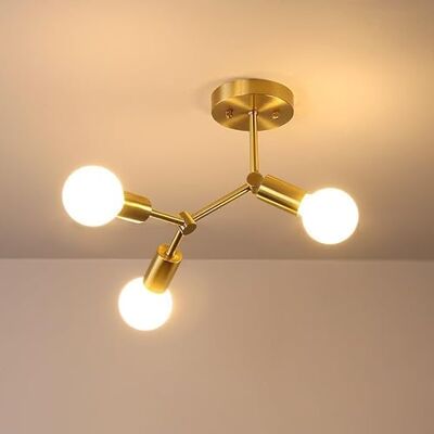 Comely Sputnik taklampa guld ljuskrona, 3 lampor uttag E27 moderna ljuskronor, takbelysning för sovrum, kök, hall, matsal Comely Sputnik taklampa guld ljuskrona, 3 lampor uttag E27 moderna ljuskronor, takbelysning för sovrum, kök, hall, matsal