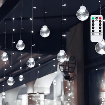 VoltShine Lågspänning pluggbar ljusslinga, kallvit, 3 m x 0,6 m, 12 remsor, perfekt för inomhus- och utomhusdekoration. VoltShine Lågspänning pluggbar ljusslinga, kallvit, 3 m x 0,6 m, 12 remsor, perfekt för inomhus- och utomhusdekoration.