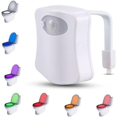 PARENCE . LED-belysning för toalett/rörelsesensor för toalett och badrum/nattlampa med 8 olika färger, plast, vit PARENCE . LED-belysning för toalett/rörelsesensor för toalett och badrum/nattlampa med 8 olika färger, plast, vit