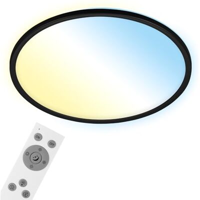 BRILONER – LED-taklampa, platt, smart hem, fungerar med Alexa, fjärrkontroll, LED-lampa, vardagsrum, LED-panel, sovrum, halllampa, 42 x 2,5 cm, svart BRILONER – LED-taklampa, platt, smart hem, fungerar med Alexa, fjärrkontroll, LED-lampa, vardagsrum, LED-panel, sovrum, halllampa, 42 x 2,5 cm, svart