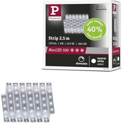 Paulmann 71239 MaxLED 500 LED-remsa neutral vit individuell remsa 2,5 m 9 W 550 lm/m 64 LEDs/m 4000K Paulmann 71239 MaxLED 500 LED-remsa neutral vit individuell remsa 2,5 m 9 W 550 lm/m 64 LEDs/m 4000K