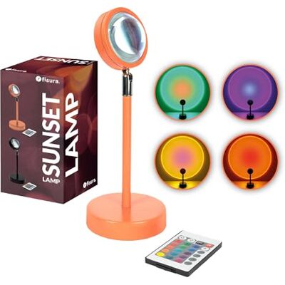 FISURA – Solnedgångslampa med 16 färger. Orange solnedgångslampa. Avkopplande LED-lampa. Romantisk lampa med USB-kabel. Originell lampa som present. 26,5 cm x 10 cm. FISURA – Solnedgångslampa med 16 färger. Orange solnedgångslampa. Avkopplande LED-lampa. Romantisk lampa med USB-kabel. Originell lampa som present. 26,5 cm x 10 cm.