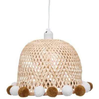ATMOSPHERA CREATEUR D'INTERIEUR Hänglampa med pom poms för barn, bambu D 28 cm – beige – atmosfär créateur d'intérieur ATMOSPHERA CREATEUR D'INTERIEUR Hänglampa med pom poms för barn, bambu D 28 cm – beige – atmosfär créateur d'intérieur