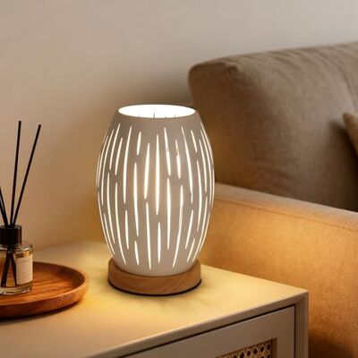Comely Vintage stil bordslampa för vardagsrum sovrum, industriell retro E27 säng ljus, trä metall bur lampskärm, svart (MAX 60W, utan glödlampa) Comely Vintage stil bordslampa för vardagsrum sovrum, industriell retro E27 säng ljus, trä metall bur lampskärm, svart (MAX 60W, utan glödlampa)