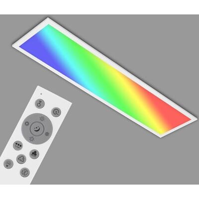 BRILONER Leuchten LED-taklampa RGB, LED-taklampa CCT, ultraplatt, dimbar, färgändring, fjärrkontroll, varm vit, neutral vit, kall vit, 1 000 x 250 x 66 mm (L x B x H) BRILONER Leuchten LED-taklampa RGB, LED-taklampa CCT, ultraplatt, dimbar, färgändring, fjärrkontroll, varm vit, neutral vit, kall vit, 1 000 x 250 x 66 mm (L x B x H)