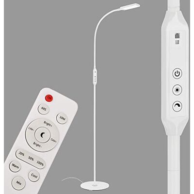 BRILONER Leuchten LED-golvlampa, golvlampa, dimbar, fjärrkontroll, 8 watt, 700 lumen, vit, 8 W BRILONER Leuchten LED-golvlampa, golvlampa, dimbar, fjärrkontroll, 8 watt, 700 lumen, vit, 8 W