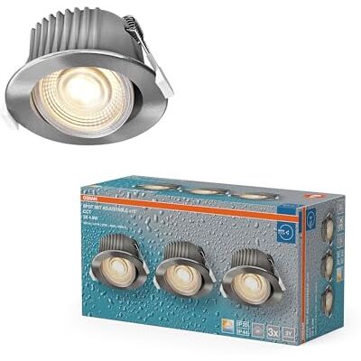 OSRAM Spot Set LED infälld spotlight CCT IP44 4,9W matt nickel, set om 3 badrum Click-CCT tresteg, 2700–6500K OSRAM Spot Set LED infälld spotlight CCT IP44 4,9W matt nickel, set om 3 badrum Click-CCT tresteg, 2700–6500K