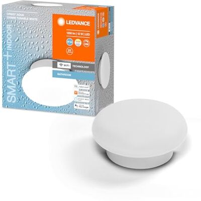 LEDVANCE Armatur: för tak, BADRUM DECORATIVT LÄTT OCH VÄGG MED WIFI-TEKNIK / 12 W, 220...240 V, strålningsvinkel: 110, Tunable White, 3000...6500 K, kroppsmaterial: stål, IP44, Förpackning med 1 st. LEDVANCE Armatur: för tak, BADRUM DECORATIVT LÄTT OCH VÄGG MED WIFI-TEKNIK / 12 W, 220...240 V, strålningsvinkel: 110, Tunable White, 3000...6500 K, kroppsmaterial: stål, IP44, Förpackning med 1 st.