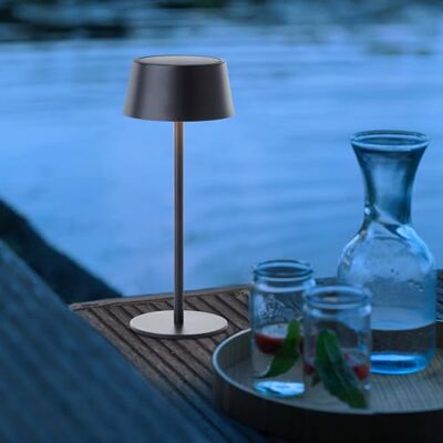 Lightbox LED utomhusbord trådlös mobil utomhu med sol 3 nivåer touch dimbar batteridriven bord (300 lm, 3 000 K) tillverkad av metall och plast i svart balkongdekoration Lightbox LED utomhusbord trådlös mobil utomhu med sol 3 nivåer touch dimbar batteridriven bord (300 lm, 3 000 K) tillverkad av metall och plast i svart balkongdekoration