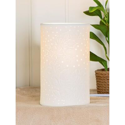 GILDE Bord porslin vit höjd 20 cm Ø 12 cm lampa belysning dekoration hemtillbehör – vårdekoration GILDE Bord porslin vit höjd 20 cm Ø 12 cm lampa belysning dekoration hemtillbehör – vårdekoration