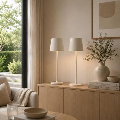 Lightbox Set med 2 LED-bordslampor för inomhus- och utomhusbruk 37 Set med 2 LED-bordslampor för utomhusbruk, 37 cm, 310 lm, USB-dimmer, touch, beige Lightbox Set med 2 LED-bordslampor för inomhus- och utomhusbruk 37 Set med 2 LED-bordslampor för utomhusbruk, 37 cm, 310 lm, USB-dimmer, touch, beige