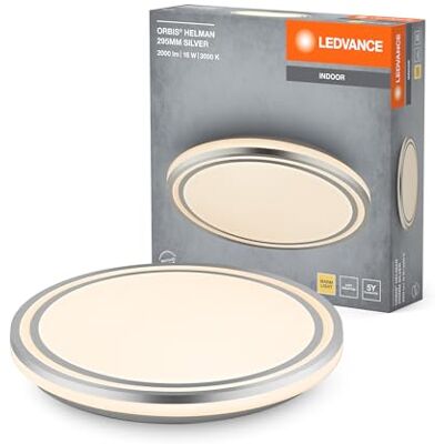 LEDVANCE ORBIS Helman taklampa med LED, vit/silver, 16W, 1100lm, 3000K, 830 vänligt varmvitt, 295mm diameter, monteringsskruvar och pluggar ingår LEDVANCE ORBIS Helman taklampa med LED, vit/silver, 16W, 1100lm, 3000K, 830 vänligt varmvitt, 295mm diameter, monteringsskruvar och pluggar ingår