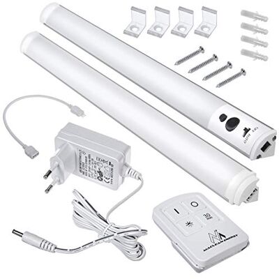 Maclean MCE245 skåp linjär LED underbyggnad lampor med fjärrkontroll linjär ljuslist timerinställning 240 LM kallvit (2-modulers set) Maclean MCE245 skåp linjär LED underbyggnad lampor med fjärrkontroll linjär ljuslist timerinställning 240 LM kallvit (2-modulers set)