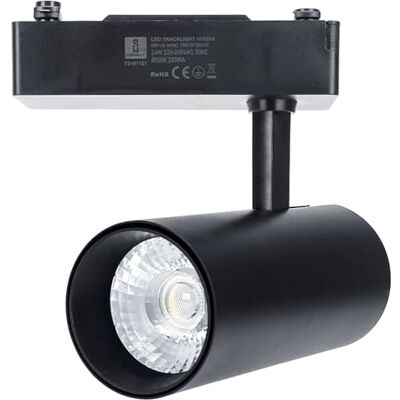 Glowster Svart 24 W tre tråds LED-järnvägsspotlight Glowster Svart 24 W tre tråds LED-järnvägsspotlight