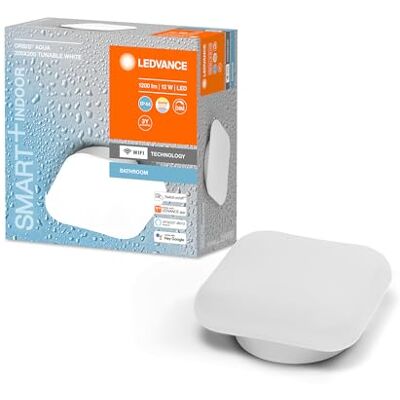 LEDVANCE Armatur: för tak, BADRUM DECORATIVT LÄTT OCH VÄGG MED WIFI-TEKNIK / 12 W, 220...240 V, strålningsvinkel: 110, Tunable White, 3000...6500 K, kroppsmaterial: stål, IP44, Förpackning med 1 st. LEDVANCE Armatur: för tak, BADRUM DECORATIVT LÄTT OCH VÄGG MED WIFI-TEKNIK / 12 W, 220...240 V, strålningsvinkel: 110, Tunable White, 3000...6500 K, kroppsmaterial: stål, IP44, Förpackning med 1 st.