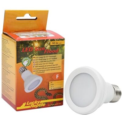 Lucky Reptile LED Sun Flood 6,5 Watt LED-lampa för E27-sockel Terrariumlampa med imponerande ljusstyrka Belysning för terrarium Terrariumbelysning 1 styck Lucky Reptile LED Sun Flood 6,5 Watt LED-lampa för E27-sockel Terrariumlampa med imponerande ljusstyrka Belysning för terrarium Terrariumbelysning 1 styck