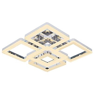 Homemania Galya Taklampa i kromad metall, 52 x 52 x 17 cm, 1 x LED, 64 W, 6720LM, 4 200 K, naturligt vitt ljus Homemania Galya Taklampa i kromad metall, 52 x 52 x 17 cm, 1 x LED, 64 W, 6720LM, 4 200 K, naturligt vitt ljus