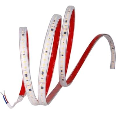 VoltShine LED-remsa AC220 8 mm, 5 W/m, SMD2835, med IP65-skydd. Idealisk för utomhus- och inomhusbelysning, ger 6 000 ºK vitt ljus, perfekt för att sticka ut i alla utrymmen. VoltShine LED-remsa AC220 8 mm, 5 W/m, SMD2835, med IP65-skydd. Idealisk för utomhus- och inomhusbelysning, ger 6 000 ºK vitt ljus, perfekt för att sticka ut i alla utrymmen.