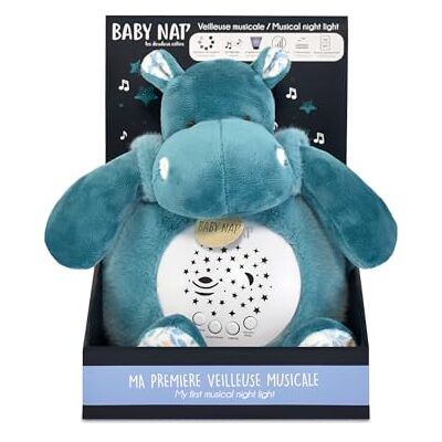 Baby Nat ' Bazile flodhäst musik sovande nattlampa blå bazile kollektion 10 melodier, 5 vita ljud, 7 färger babysovhjälpmedel batterier ingår inte BN6093 Baby Nat ' Bazile flodhäst musik sovande nattlampa blå bazile kollektion 10 melodier, 5 vita ljud, 7 färger babysovhjälpmedel batterier ingår inte BN6093