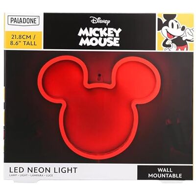 Paladone Disney Musse Pigg öron LED neon vägglampa, officiellt licensierad lampa med nätsladd för hem, sovrum, bostadsinredning, popkultur gåva Paladone Disney Musse Pigg öron LED neon vägglampa, officiellt licensierad lampa med nätsladd för hem, sovrum, bostadsinredning, popkultur gåva