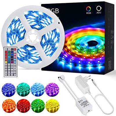 OUSFOT LED-remsa 5 m med fjärrkontroll LED-remsa band 150 RGB för jul dekoration rum hus bar fest OUSFOT LED-remsa 5 m med fjärrkontroll LED-remsa band 150 RGB för jul dekoration rum hus bar fest