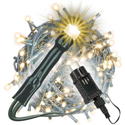 Nipach GmbH 400 LED-ljusslinga, varm, vit, för inomhus, utomhus, grön, kabel, transformator, timer, 50 meter, julbelysning, juldekoration, festdekoration, juldekoration, juldekoration Nipach GmbH 400 LED-ljusslinga, varm, vit, för inomhus, utomhus, grön, kabel, transformator, timer, 50 meter, julbelysning, juldekoration, festdekoration, juldekoration, juldekoration