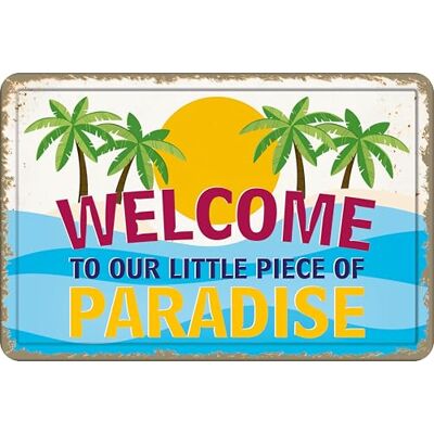 Plenty Gifts Aluminiumskylt Piece Of Paradise strand- och semesterstil dekorativ skylt storlek A4–21 x 29,7 cm Plenty Gifts Aluminiumskylt Piece Of Paradise strand- och semesterstil dekorativ skylt storlek A4–21 x 29,7 cm
