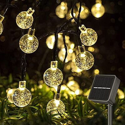 STANBOW Sollampor utomhus trädgård, 22 m/72 fot 200 LED solljusslingor vattentäta, kristallkulampor med 8 lägen, trädgårdsälva lampor dekorativ för hem, gård, uteplats, fest, bröllop, varm vit STANBOW Sollampor utomhus trädgård, 22 m/72 fot 200 LED solljusslingor vattentäta, kristallkulampor med 8 lägen, trädgårdsälva lampor dekorativ för hem, gård, uteplats, fest, bröllop, varm vit