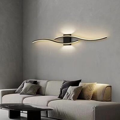 Comely LED-vägglampa för inomhusbruk, svart linjer, 27 W, 3 000 LM, modern LED-vägglampa, LED-vägglampa för sovrum, vardagsrum, hall, trappor, varmvit, 3 000 K Comely LED-vägglampa för inomhusbruk, svart linjer, 27 W, 3 000 LM, modern LED-vägglampa, LED-vägglampa för sovrum, vardagsrum, hall, trappor, varmvit, 3 000 K