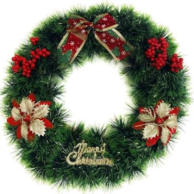 Globly Julkrans för grön dörr 30 cm Konstgjord adventskalender för inomhus- och utomhusbruk Globly Julkrans för grön dörr 30 cm Konstgjord adventskalender för inomhus- och utomhusbruk