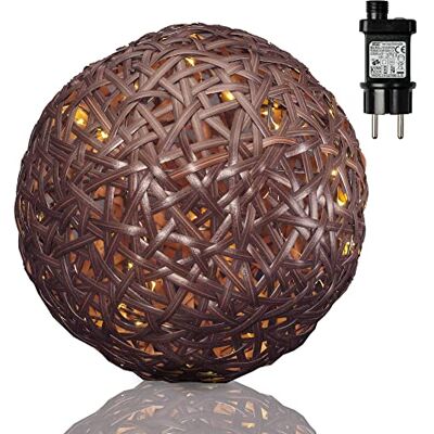 Hellum LED rottingboll/Ø 34 cm/90 lysdioder varm vit/inomhus och utomhus/matningskabel 5 m svart/inkl. transformator 576887 Hellum LED rottingboll/Ø 34 cm/90 lysdioder varm vit/inomhus och utomhus/matningskabel 5 m svart/inkl. transformator 576887