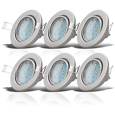 B.K.Licht B.K.Ljus – uppsättning med 6 LED infällda spotlights 230 V vridbar, varm vit ljusfärg, hålmått 68 mm, LED-spotlights, LED-spotlights, infällda lampor, infällda spotlights LED, takstrålkastare, 86 x 70 B.K.Licht B.K.Ljus – uppsättning med 6 LED infällda spotlights 230 V vridbar, varm vit ljusfärg, hålmått 68 mm, LED-spotlights, LED-spotlights, infällda lampor, infällda spotlights LED, takstrålkastare, 86 x 70