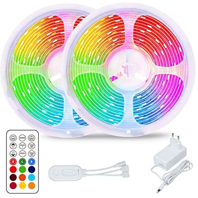 LEDYA LIGHTNUM LED-remsor 10 m LED-remsor med fjärrkontroll för Rgb LED-remsor färgförändring, atmosfär och speciell belysning för TV-rum, speldekoration, gör-det-själv-dekoration, sovrum, kök, fest LEDYA LIGHTNUM LED-remsor 10 m LED-remsor med fjärrkontroll för Rgb LED-remsor färgförändring, atmosfär och speciell belysning för TV-rum, speldekoration, gör-det-själv-dekoration, sovrum, kök, fest