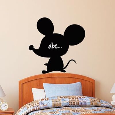 Ambiance Sticker Svart skiffer självhäftande raderbara väggdekaler liten mus silhuett H 85 x B 85 cm Ambiance Sticker Svart skiffer självhäftande raderbara väggdekaler liten mus silhuett H 85 x B 85 cm