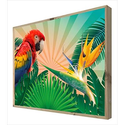 CCRETROILUMINADOS Loro belyst bild med träram med bakgrundsbelysning, metallakrylat, flerfärgad, 60 x 80 CCRETROILUMINADOS Loro belyst bild med träram med bakgrundsbelysning, metallakrylat, flerfärgad, 60 x 80