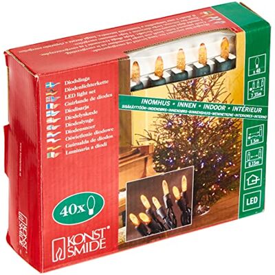 Konstsmide 3602–850 LED-ljusslinga/för inomhusbruk (IP20)/230 V inomhus/40 orange dioder/grön kabel, 21,5 cm Konstsmide 3602–850 LED-ljusslinga/för inomhusbruk (IP20)/230 V inomhus/40 orange dioder/grön kabel, 21,5 cm