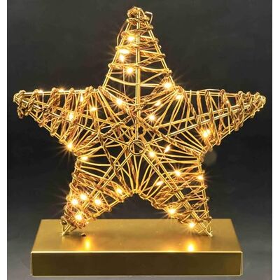 Flair Flower Ljusfigur stjärna av metall och snöre på bas LED-dekorativ figur varm vit guld batteridrift 3 x AAA med timer juldekoration stjärnlampa bordsdekoration ca 26 x 25 x 8 cm Presentidé Flair Flower Ljusfigur stjärna av metall och snöre på bas LED-dekorativ figur varm vit guld batteridrift 3 x AAA med timer juldekoration stjärnlampa bordsdekoration ca 26 x 25 x 8 cm Presentidé