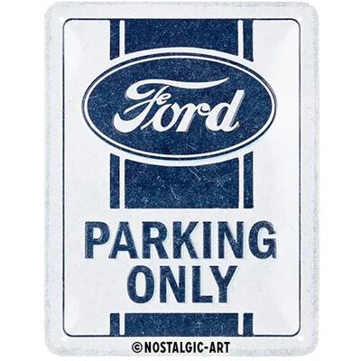ART Plåtskylt i retrostil, 15 x 20 cm, Ford – Parking Only – Presentidé för Ford-fans, Official License Product (OLP), av metall, vintagedesign ART Plåtskylt i retrostil, 15 x 20 cm, Ford – Parking Only – Presentidé för Ford-fans, Official License Product (OLP), av metall, vintagedesign