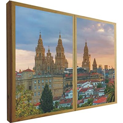 CCRETROILUMINADOS Falska fönster med Ljus Leds Utsikt över katedralen i Santiago de Compostela CCRETROILUMINADOS Falska fönster med Ljus Leds Utsikt över katedralen i Santiago de Compostela