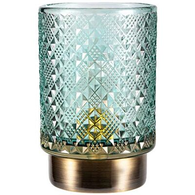 Pauleen 48131 Modern Glamour Bärbar Armatur Bord Timer Funktion 6H Batterilampa utan Kabel Glas/Metall, 0,4 W, Turkos, Mässing Pauleen 48131 Modern Glamour Bärbar Armatur Bord Timer Funktion 6H Batterilampa utan Kabel Glas/Metall, 0,4 W, Turkos, Mässing