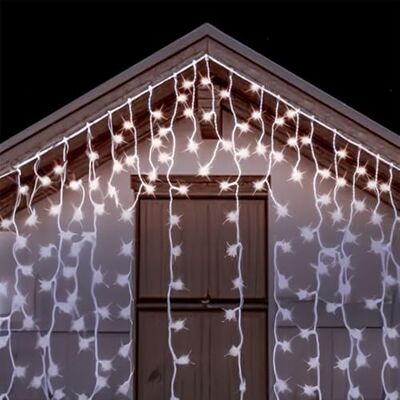 Brightium Platt LED-istappslinga, 3AA-batteri, kallvit, 5 m x 0,6 m, perfekt för inomhus- och utomhusfestdekoration. Brightium Platt LED-istappslinga, 3AA-batteri, kallvit, 5 m x 0,6 m, perfekt för inomhus- och utomhusfestdekoration.