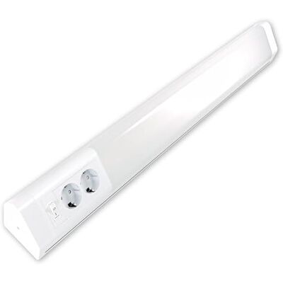 REV PENTA ljuslist, uttag, underskåp, kök, LED-inbyggd lampa med 2 uttag och strömbrytare, 15 W, 76 cm, vit, vit REV PENTA ljuslist, uttag, underskåp, kök, LED-inbyggd lampa med 2 uttag och strömbrytare, 15 W, 76 cm, vit, vit