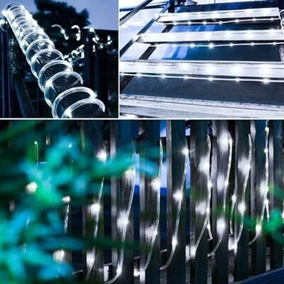 Naviluz LED-ljusslinga med låg spänning, diameter 5 mm, kallvit färg, längd 20 m, perfekt för utomhus- och inomhusdekoration. Naviluz LED-ljusslinga med låg spänning, diameter 5 mm, kallvit färg, längd 20 m, perfekt för utomhus- och inomhusdekoration.