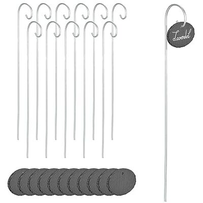 Relaxdays skiffer växtskyltar, set om 12 för märkning, väderbeständig, metallstång, skiffertavla, antracit/silver Relaxdays skiffer växtskyltar, set om 12 för märkning, väderbeständig, metallstång, skiffertavla, antracit/silver