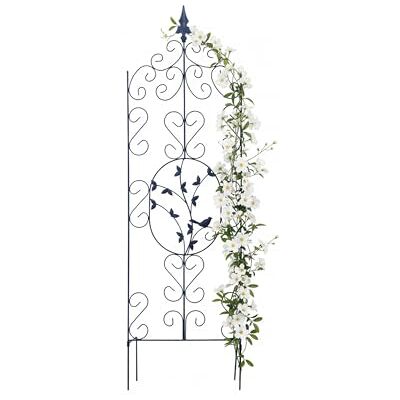 Relaxdays Metallspaljé för klätterväxter, 116 x 35 cm, fristående stöd för murgröna och rosor, svart Relaxdays Metallspaljé för klätterväxter, 116 x 35 cm, fristående stöd för murgröna och rosor, svart