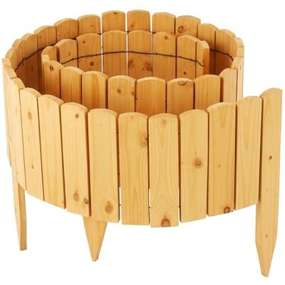 Relaxdays Flexibel blomsterbäddsgräns, 200 cm, 30 cm hög, ljusbrunt trä Relaxdays Flexibel blomsterbäddsgräns, 200 cm, 30 cm hög, ljusbrunt trä