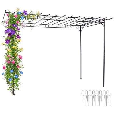 Relaxdays Pergola metall HxB x D: 215 x 320 x 190 cm fristående terrasstak rosenbåge svart Relaxdays Pergola metall HxB x D: 215 x 320 x 190 cm fristående terrasstak rosenbåge svart